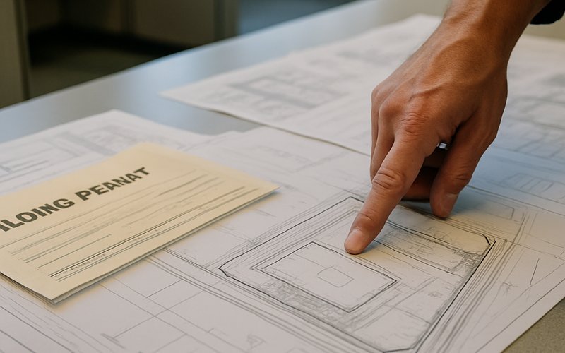 Building permit documents for an ADU project being reviewed at Palo Alto CA Planning and Building Division