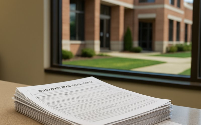 Building permit documents for new residential construction at the Palo Alto Development Services Center