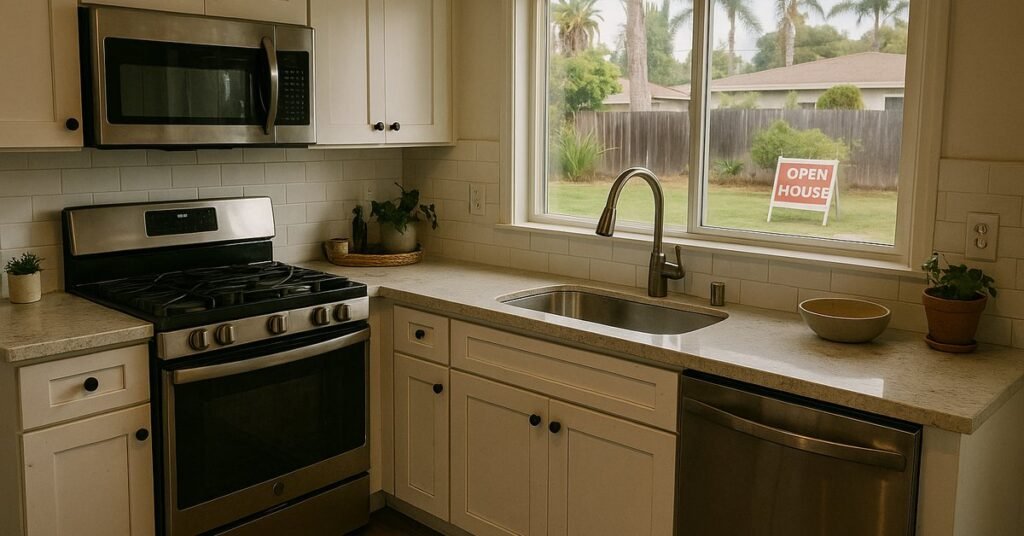Remodeled kitchen staged for sale showing the kind of upgrade that drives resale value in Palo Alto