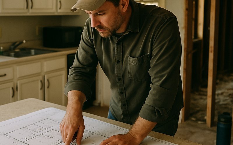 Floor plan review showing how a mid-century Palo Alto lot limits small kitchen remodel layout options
